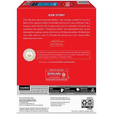 **OUR STORY**

Over 100 years ago, my great grandfather "Cap" Saurage created the very first batch of our signature coffee. He blended and served a cup so delicious that it became a local favorite. Out of appreciation for his community of friends and customers, Cap named it "Community Coffee." Four generations later, we are dedicated to creating a variety of distinctive, flavorful coffees. We blend and roast each coffee to reach its full potential, giving you a rich, smooth coffee experience every time.

**MATTHEW SAURAGE**

We believe it's more than making great coffee. By supporting and giving back to local communities, every cup makes a difference to people and places we love.

**Community Coffee PROOF**

**PURCHASE**

**Community Coffee**

**KEURIG**

Individually designed for Keurig® machines. For the perfect cup every time.

**FEEL GOOD**

**EMPTY**

**RECYCLE**

**For more information, visit:**
[Website URL]

**100% of profits go to support local communities.**

**Find out more at CommunityCoffee.com/Community**

**For Keurig® machines:**
[Website URL]

**For more information, visit:**
[Website URL]

