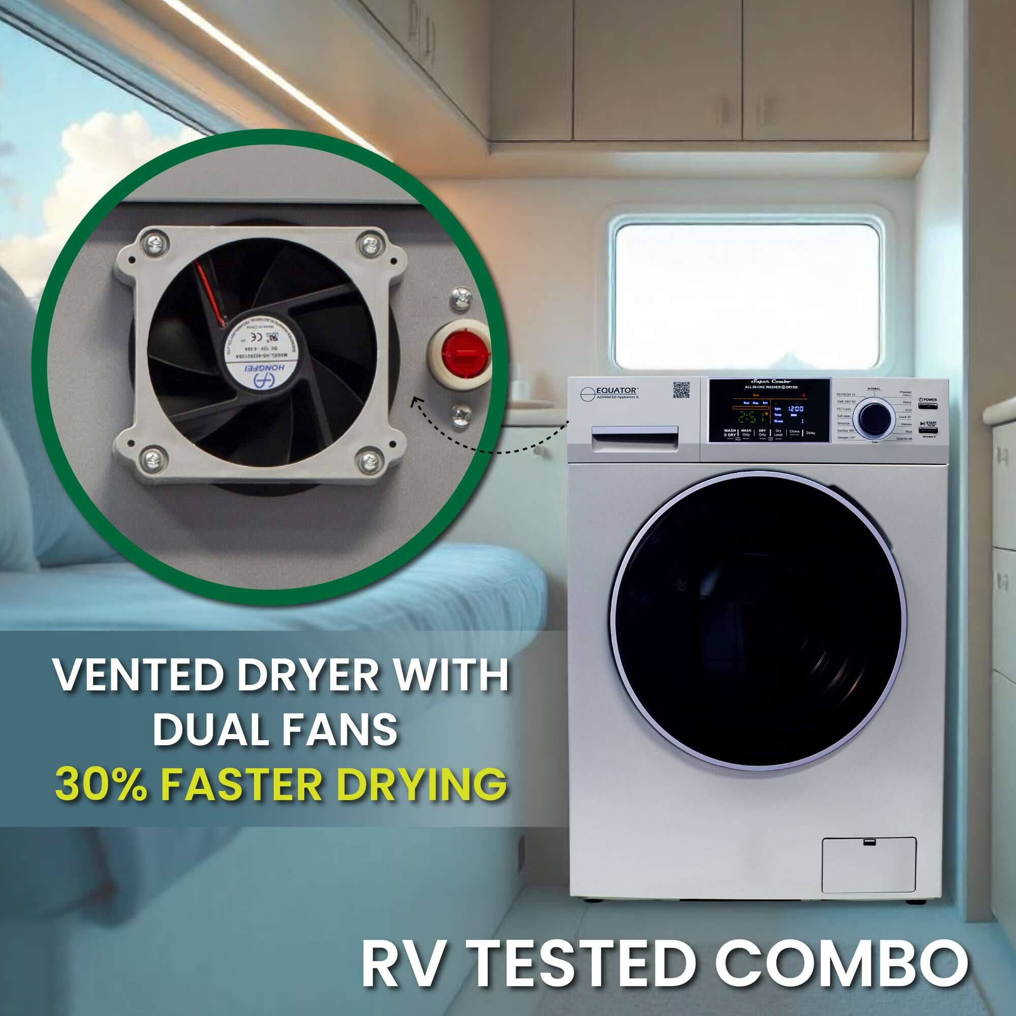 3 - HOMOVE 9 EQUATOR M J VENTED DRYER WITH DUAL FANS 30% FASTER DRYING RV TESTED COMBO