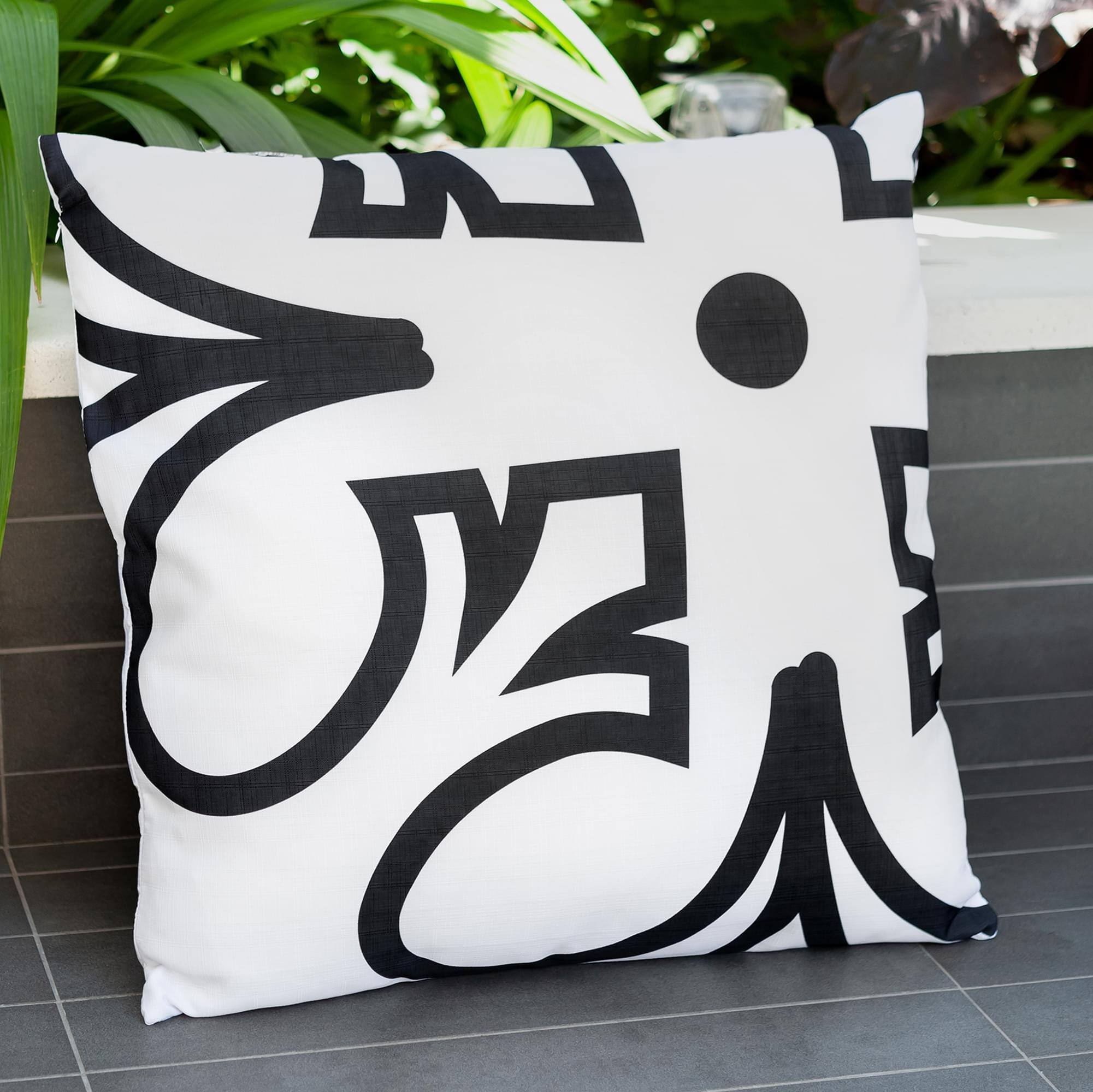Alt View 3. Star Wars - Star Wars White Throw Pillow | Black Rebel Insignia Pattern | 25 x 25 Inches - White/Black.