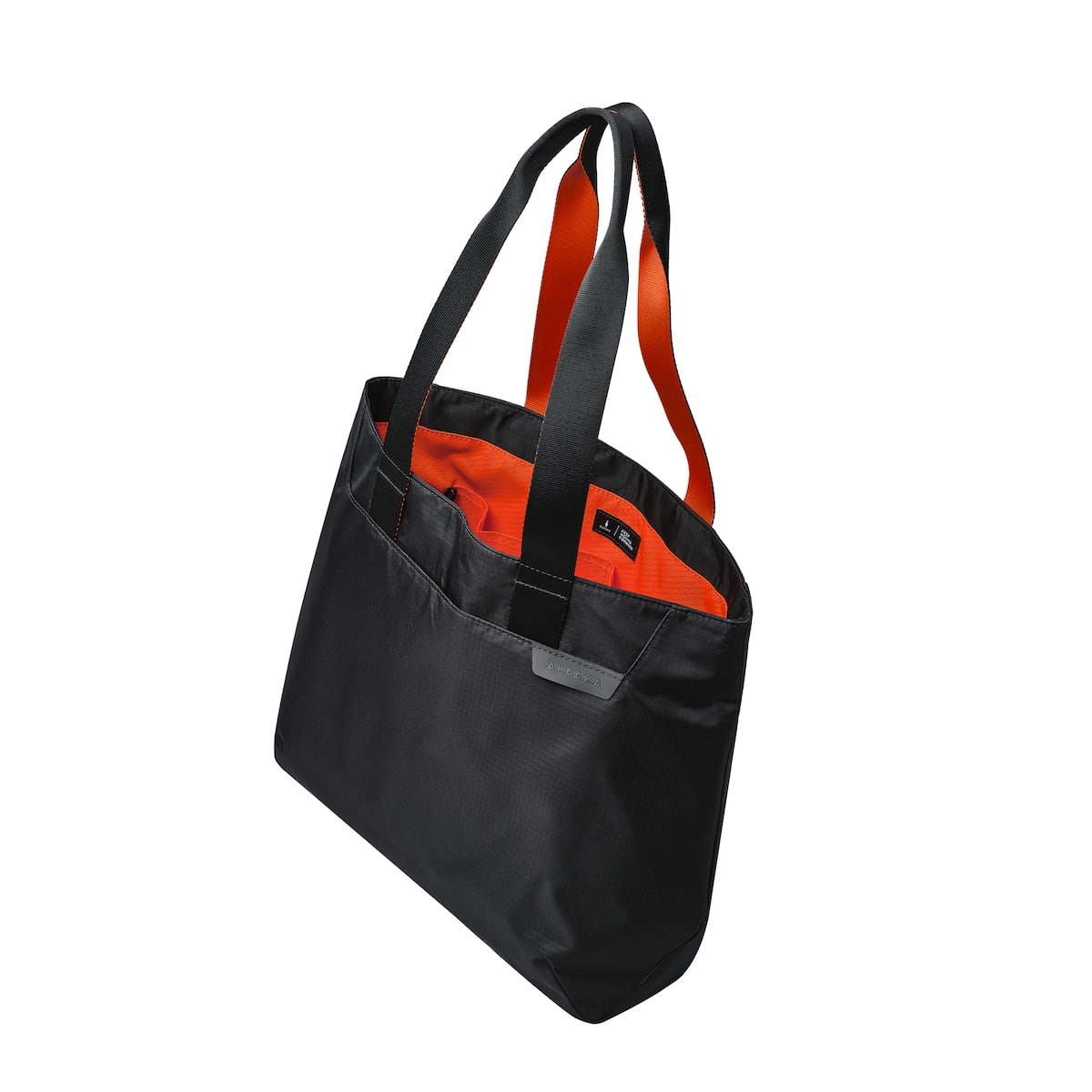ALPAKA - Tote Bag Minimalist EDC Travel Tote,14.5L , 2 Bottle Sleeves, Front/Back Slip Pockets, Magnetic Open-Top (No Zipper) - Black Axoflux 210D