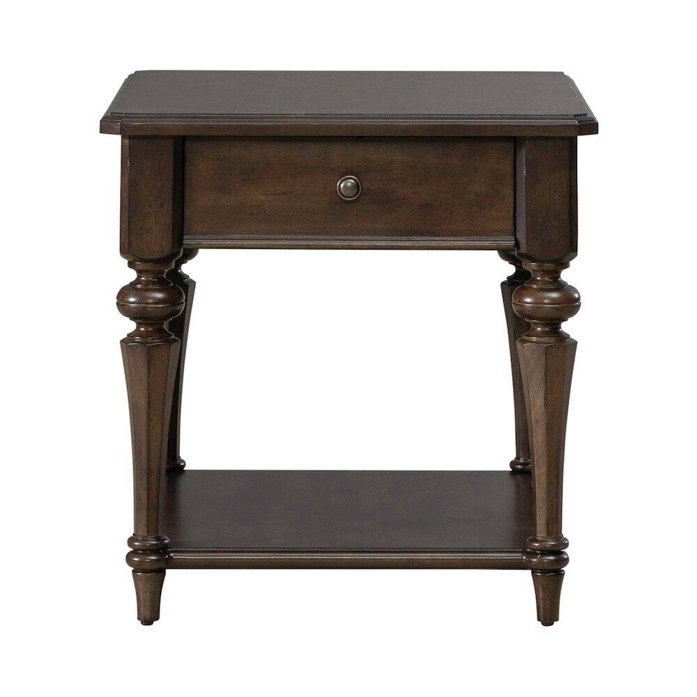 Alt View 1. Liberty Furniture Industries - Arden Road Living Room Drawer End Table - Satin Cherry - Satin Cherry Brown.