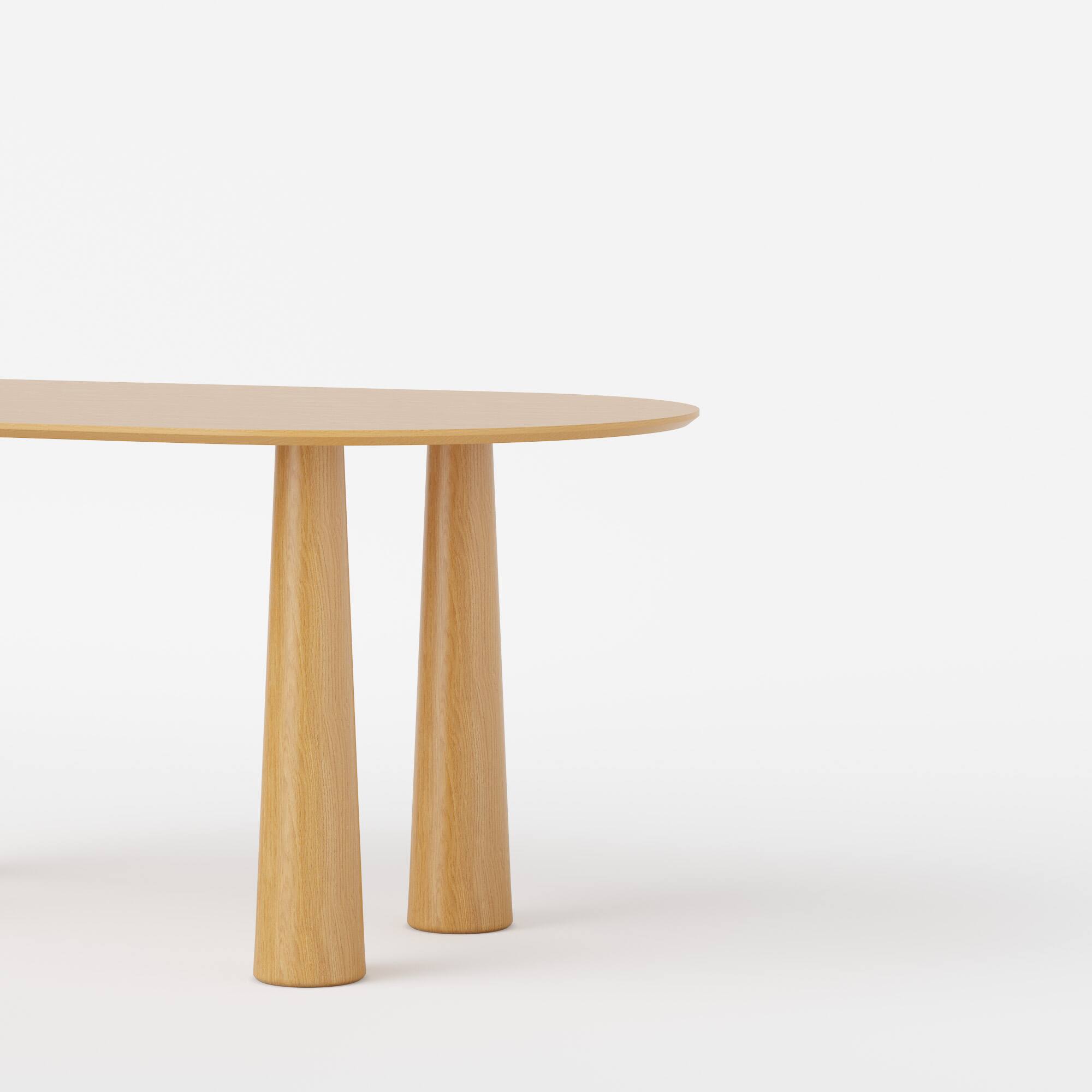 Alt View 3. PexFix - Solid Wood Oval Dining Table | Modern Minimalist for 6, 67-Inch Kitchen Table with 4 Legs - Natural.