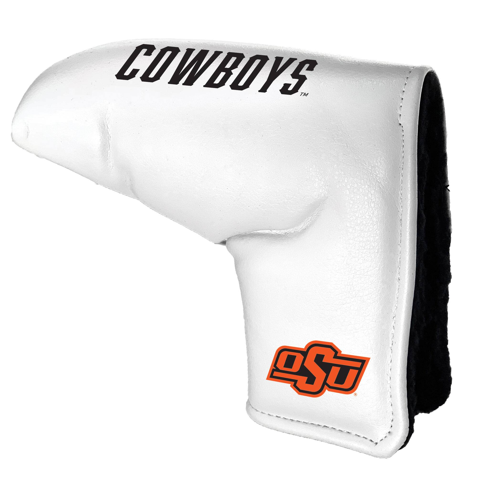 Front. Team Golf - Oklahoma State Cowboys Tour Blade Putter Cover - White.