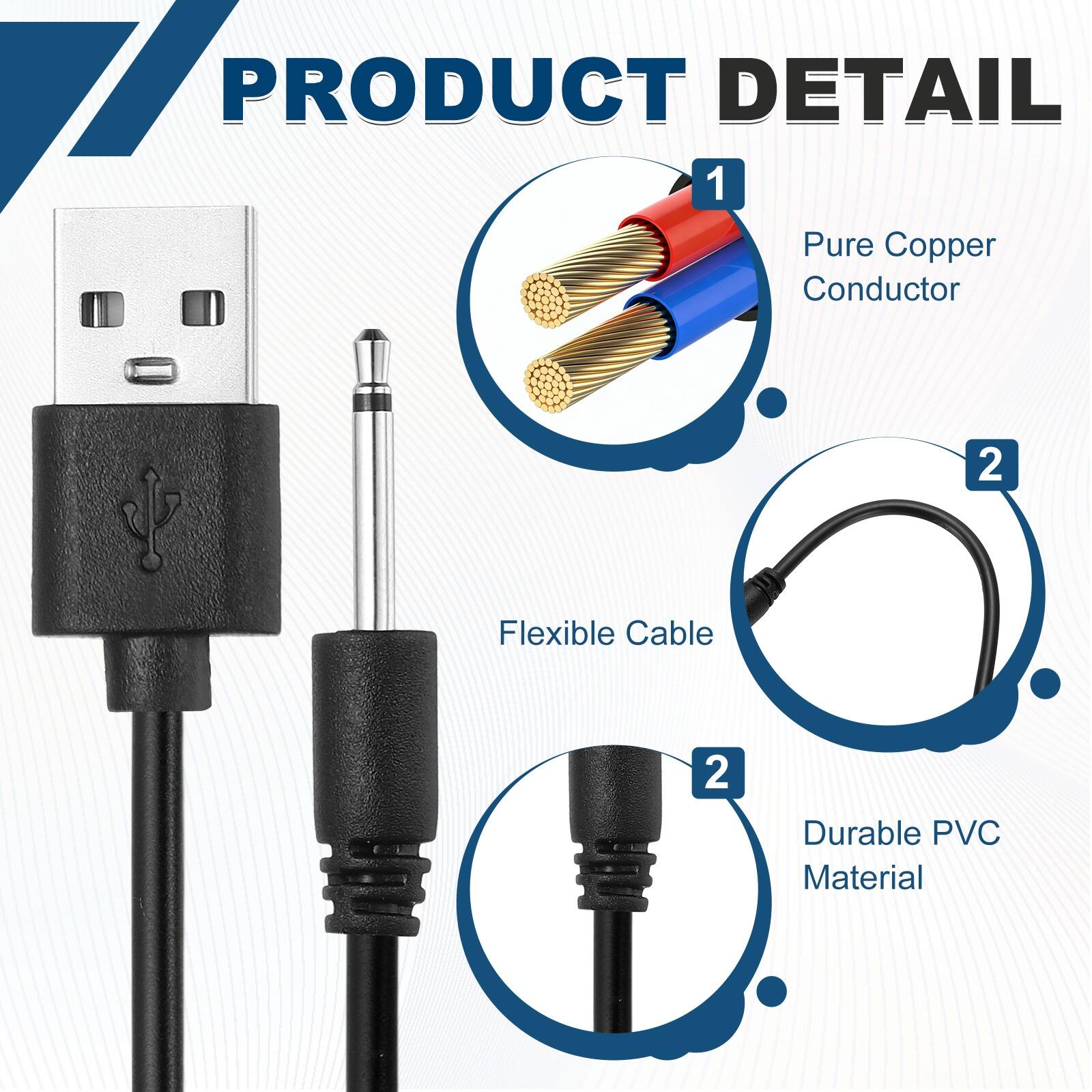 PRODUCT DETAIL
1. Pure Copper Conductor
2. Flexible Cable
2. Durable PVC Material