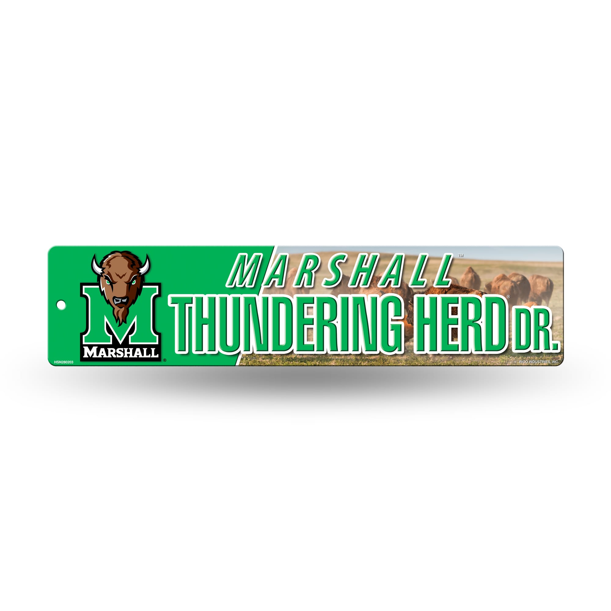 Rico Industries - Marshall Thundering Herd 16" Street Sign for garage, office, man cave or any wall - Multi