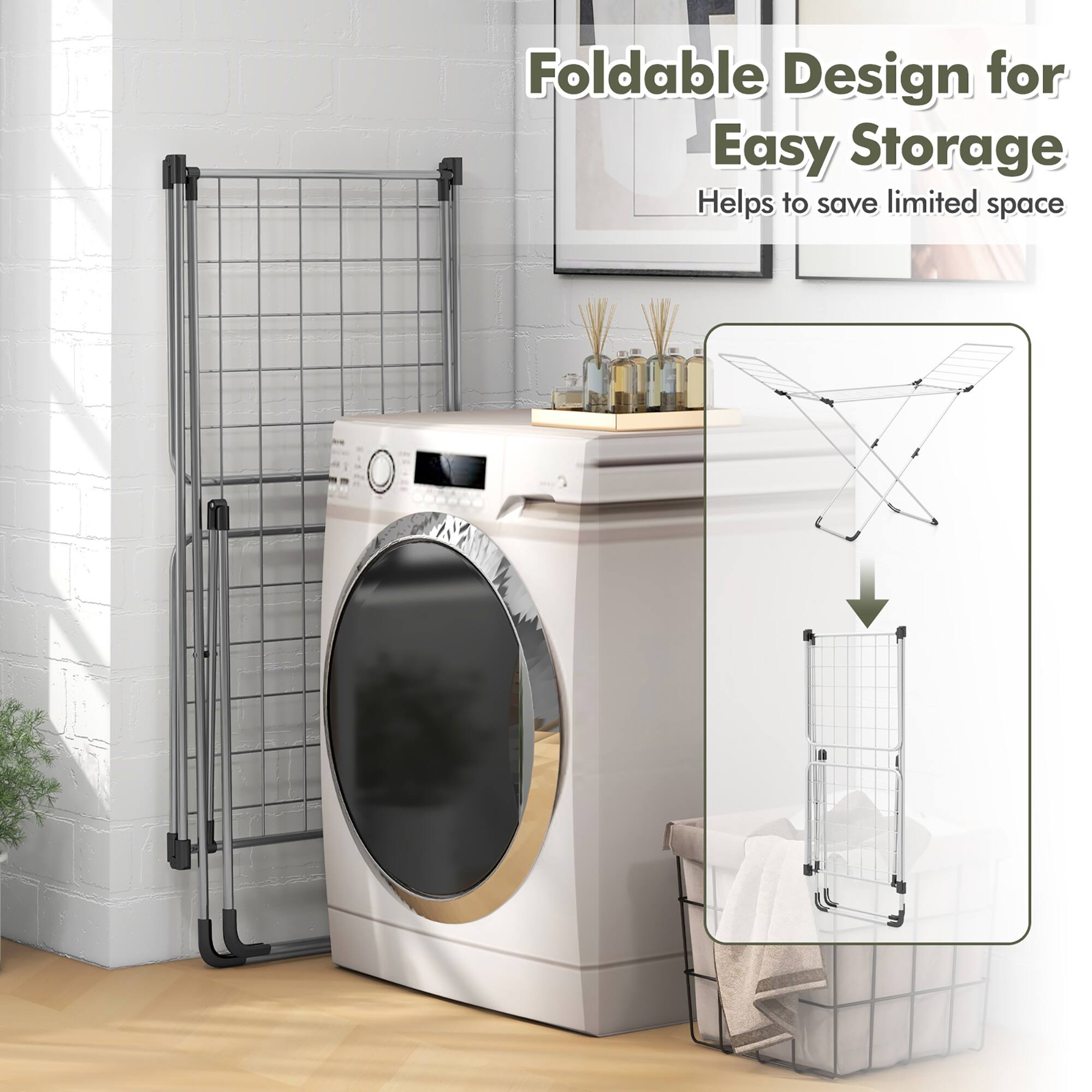 Foldable Design for Easy Storage  
Helps to save limited space