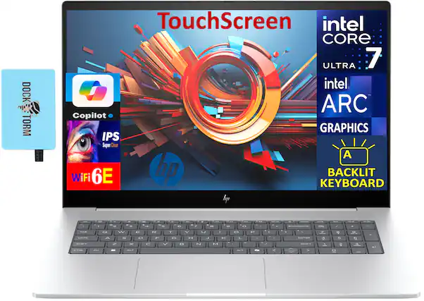 DOCK TORM TouchScreen
intel CORE 7 ULTRA
intel ARC GRAPHICS
IPS Super Clear
WiFi 6E
hp
BACKLIT KEYBOARD
Copilot
