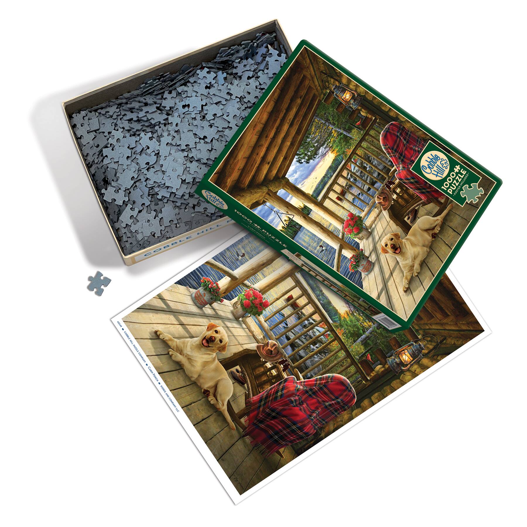 A TPAPAT COBLE TLL 1800R2ELE PMRRLE puzzle box with a picture of dogs on the front.