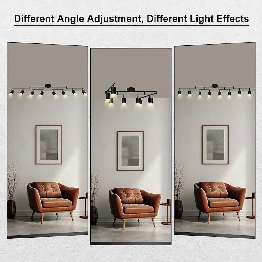 Dazzed Corner 8 Light Track Lighting Fixtures Ceiling, Adjustable LED ...