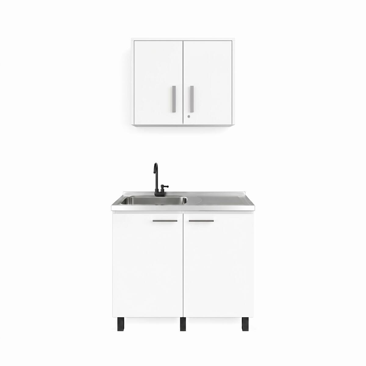 Ropilly Modern Kitchen Cabinet Set with Sink Base, Matching Wall ...