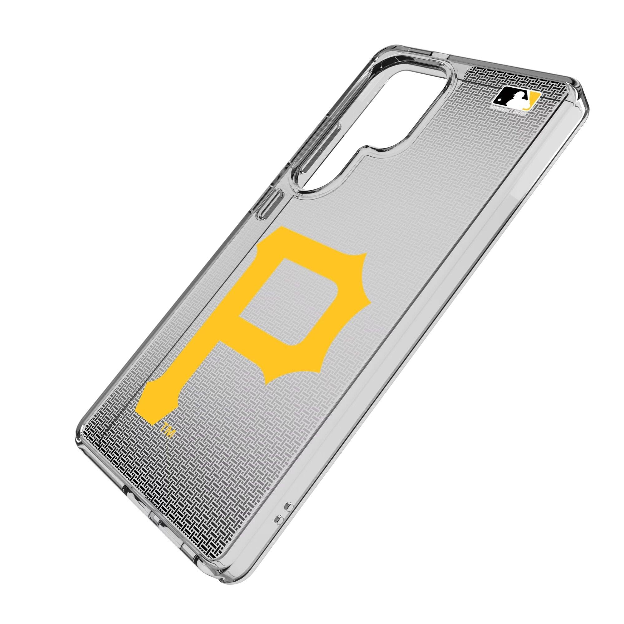 Alt View 1. Keyscaper - Pittsburgh Pirates Linen Logo Galaxy Clear Case - S22 - Multicolor.