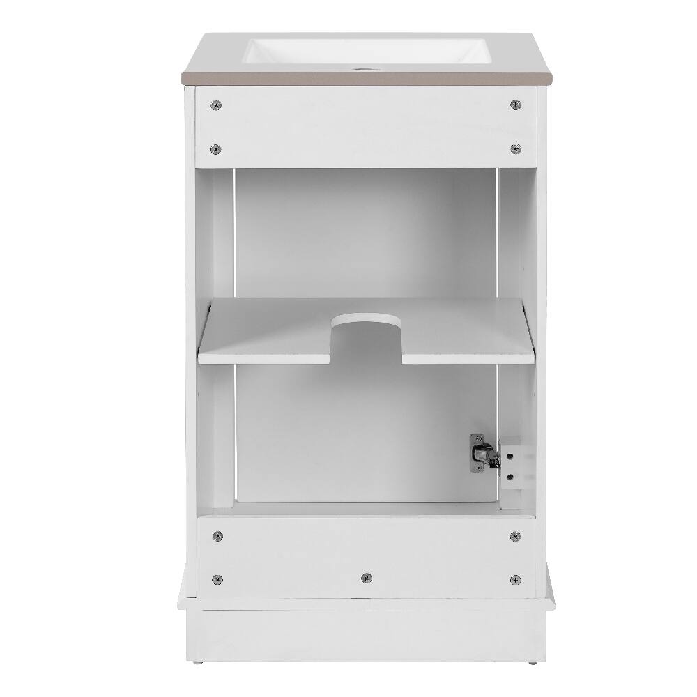 Alt View 9. Loheer - Loheer 20 inch bathroom vanity with sink, freestanding single vanity set, white modern bathroom vanity - White.
