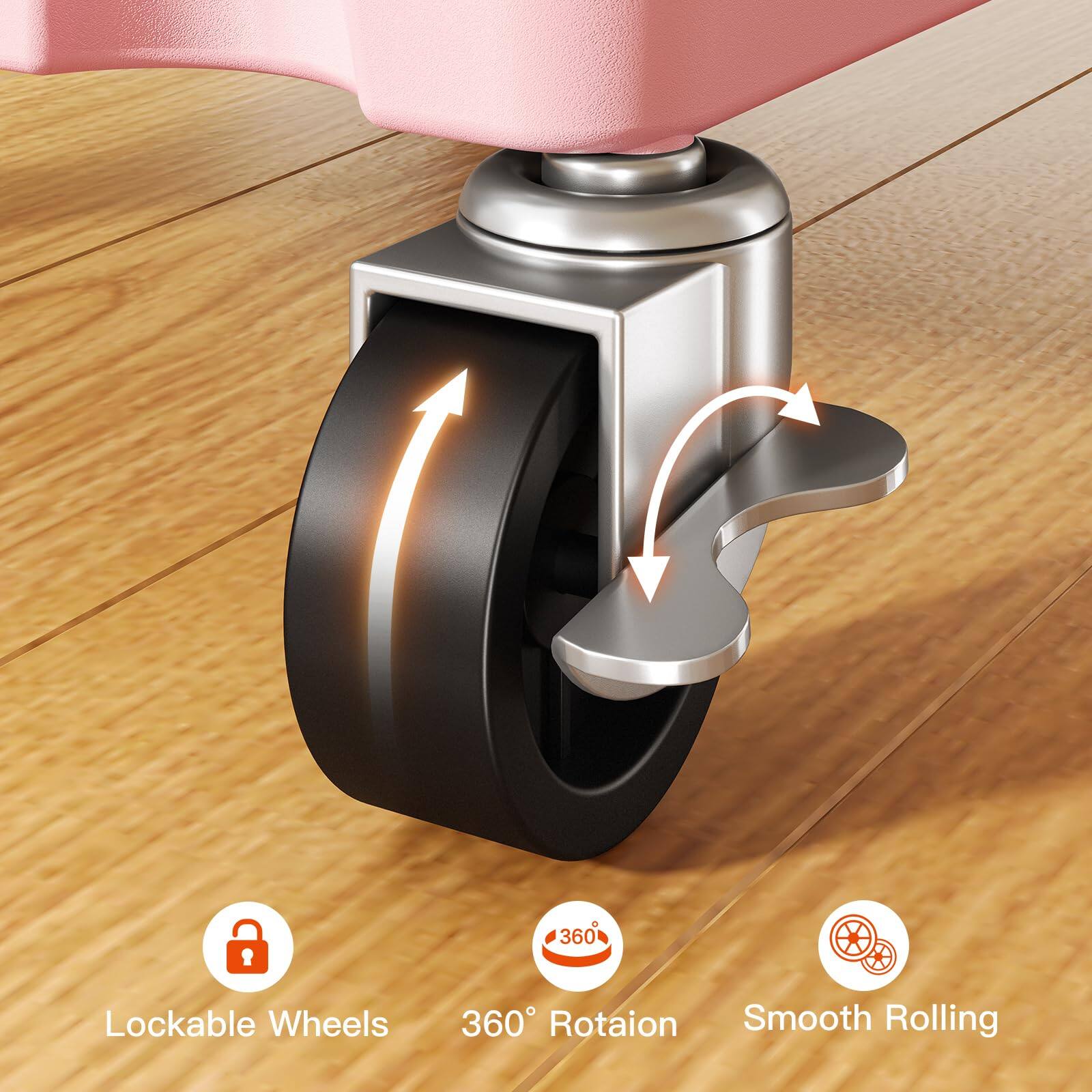 - Lockable Wheels
- 360° Rotation
- Smooth Rolling