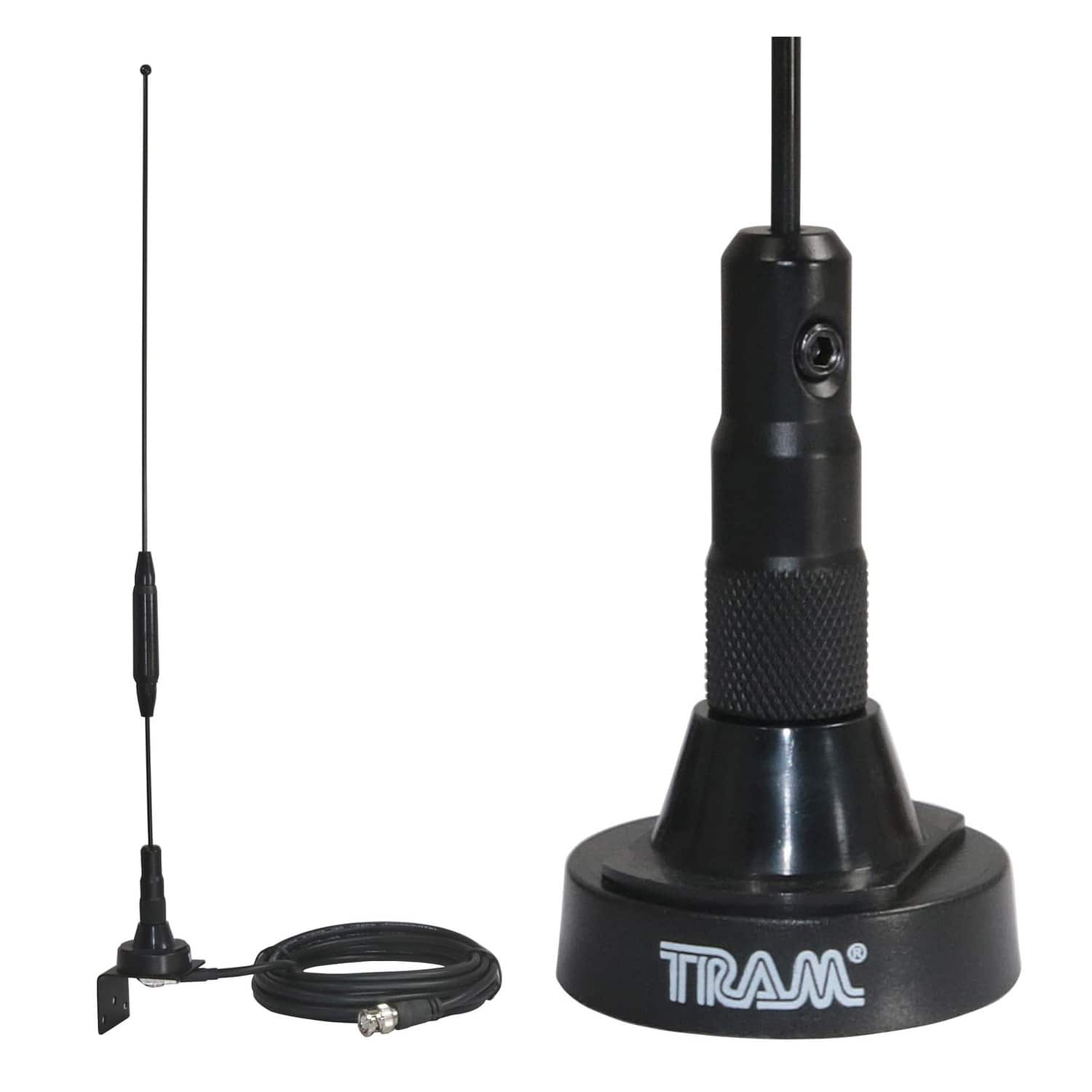 Tram - 1091-BNC Scanner Trunk/Hole Mount Antenna Kit with BNC-Male Connector - Black