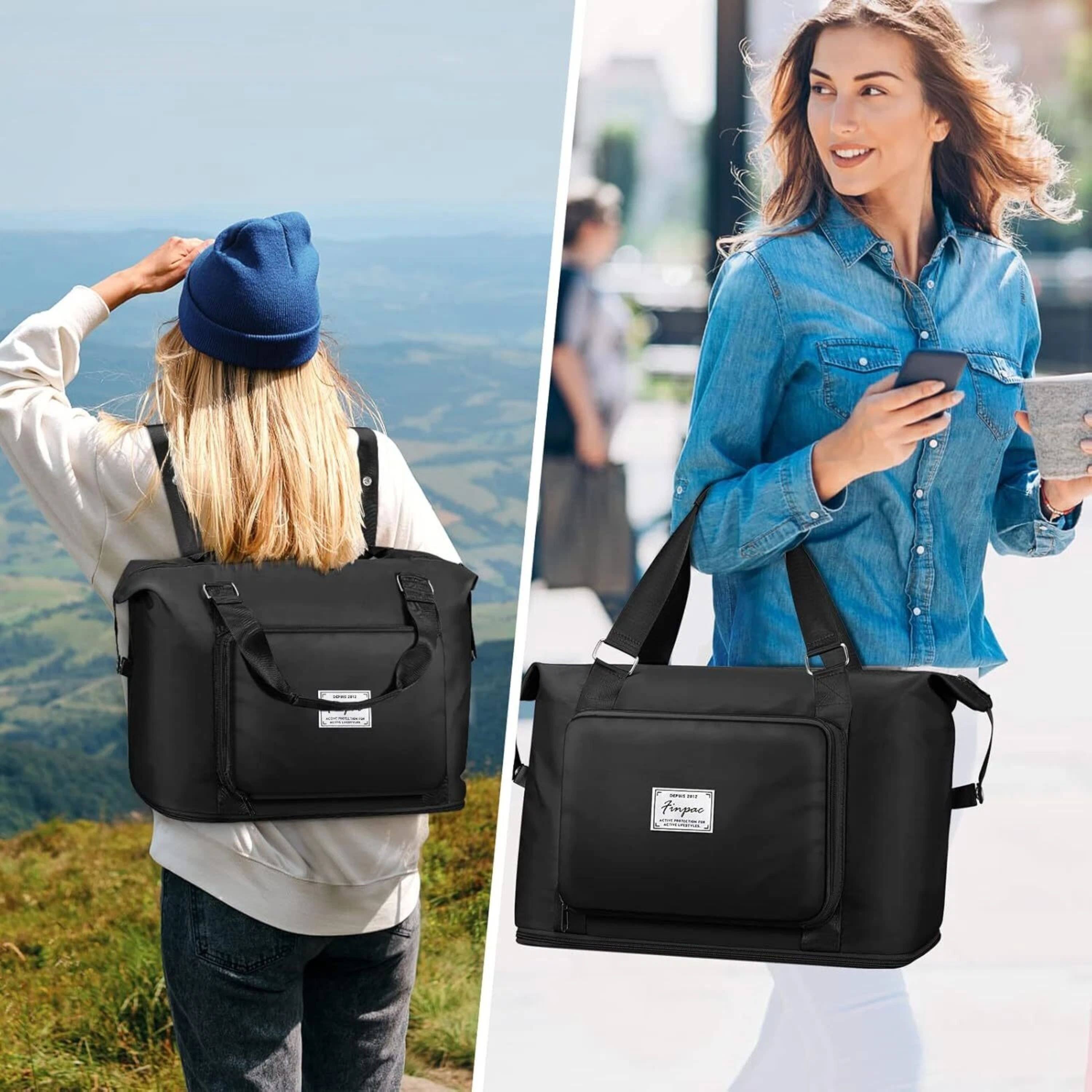Alt View 1. Kitcheniva - Convertible Sports Travel Duffel Shoulder Bag - Black.