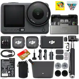 Bundle - Osmo Action 6 8K Waterproof Action Camera Standard Combo + DJI Mic 3 2-Person Wireless System | 32-Bit Float Audio - Gray