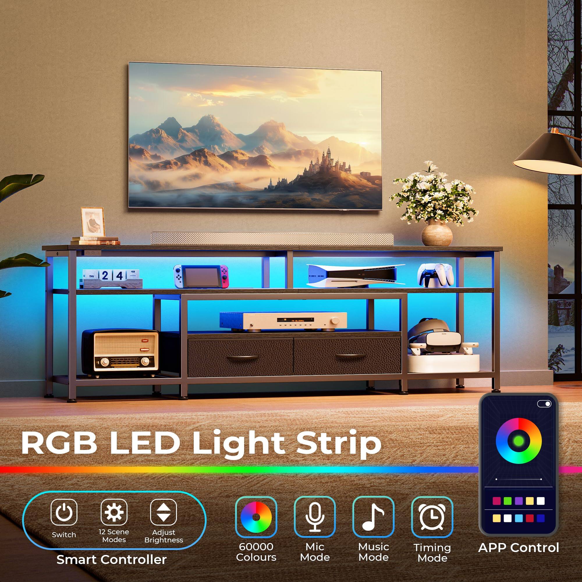 RGB LED Light Strip

- 12 Scene Adjust Switch Modes Brightness Smart Controller
- 60000 Colours
- Mic Mode
- Music Mode
- Timing Mode
- APP Control