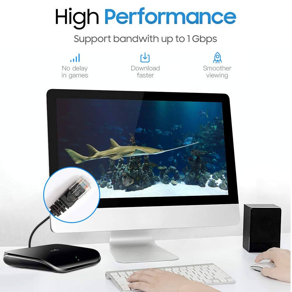 High Performance  
Support bandwidth up to 1 Gbps  
No delay in games  
Download faster  
Smoother viewing