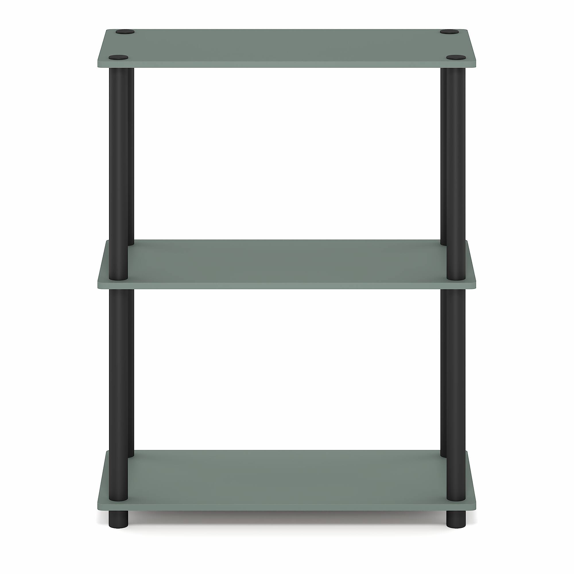 Alt View 5. Furinno - TURN-N-TUBE Storage Shelves, Corner Bookshelf with Open Shelves, Toolless Design, for Living Room, Garage, Home Office - Sage Green/Black.