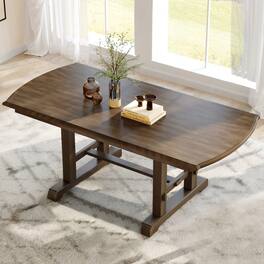 Loheer - Extendable Dining Table, Farmhouse Wooden Table for Four to Eight - Brown