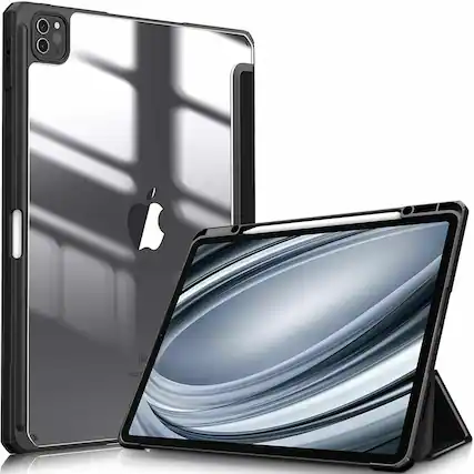 Front. Kitcheniva - Slim Shockproof Stand Case For iPad Pro 12.9 Inch 6th 5th And 4th Generation Black - Black.