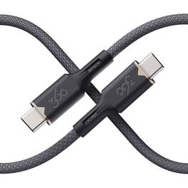 360 Electrical - Fluid USB-C to USB-C Braided Charging Cable (5ft) - Granite