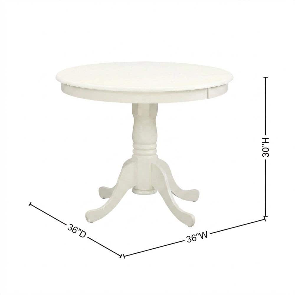 FurniFact - White Solid Wood Dining Table for 2 with Chairs - Linen White price history on PriceWatchPro