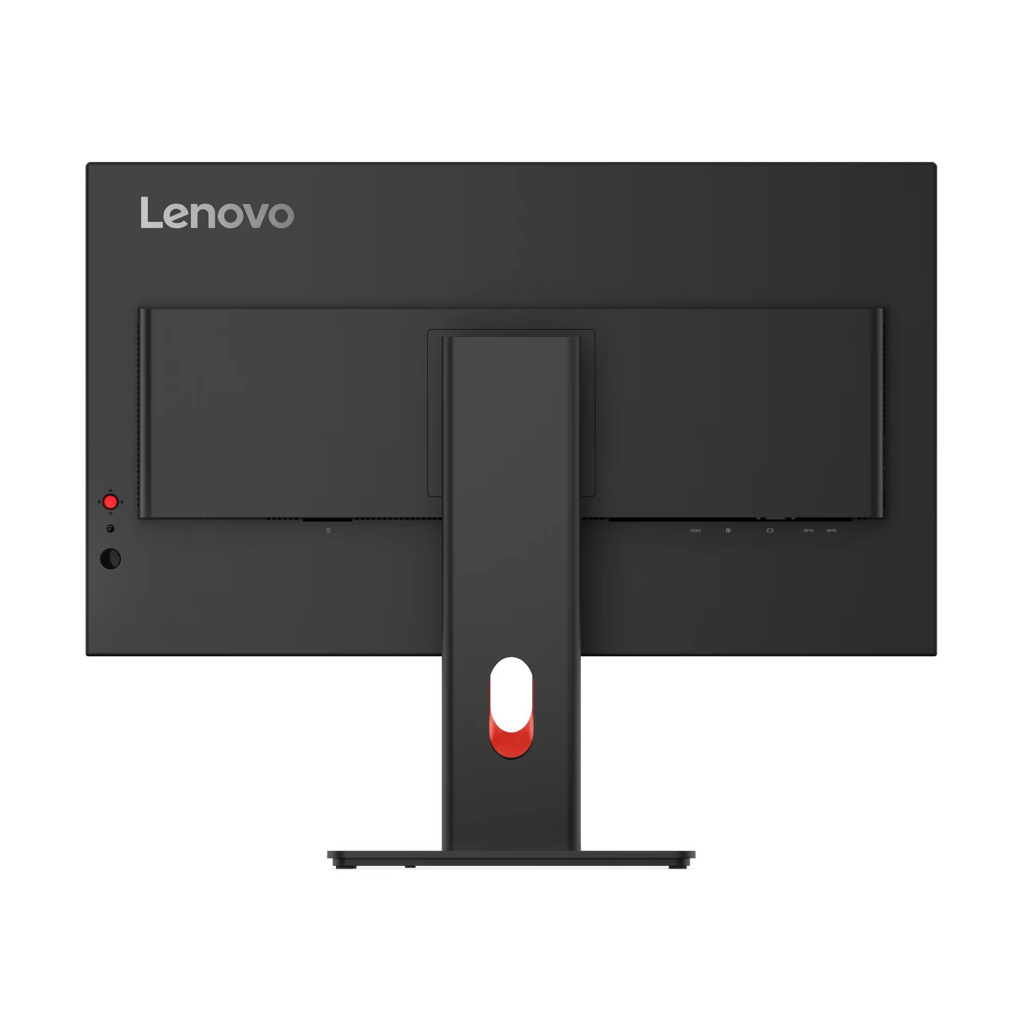Back. Lenovo - ThinkVision 27" IPS LED FHD 48Hz - 120hz Monitor (HDMI, USB, DP, VGA) - Eclipse Black.