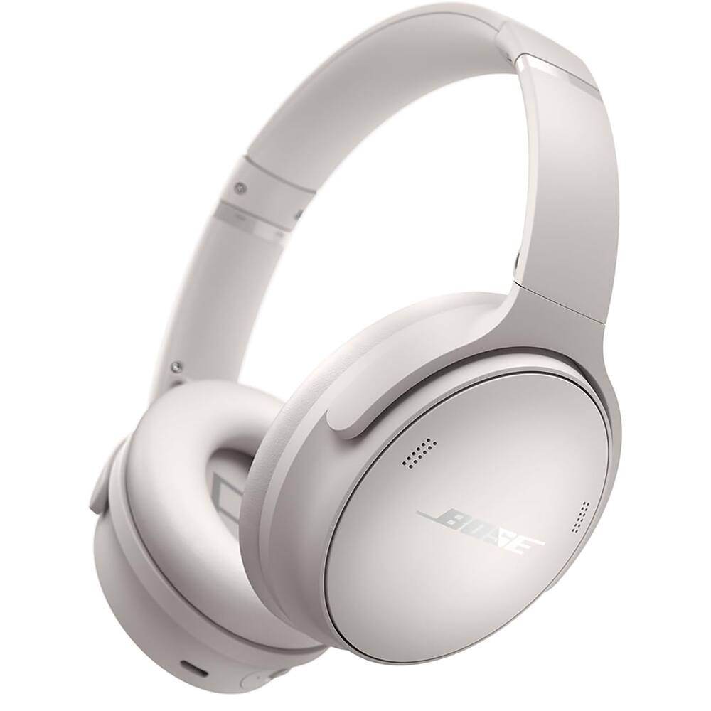 Angle. Bose - QuietComfort Wireless Over-Ear Bluetooth Headphones + 26-Month Extended Warranty Protection - White Smoke.