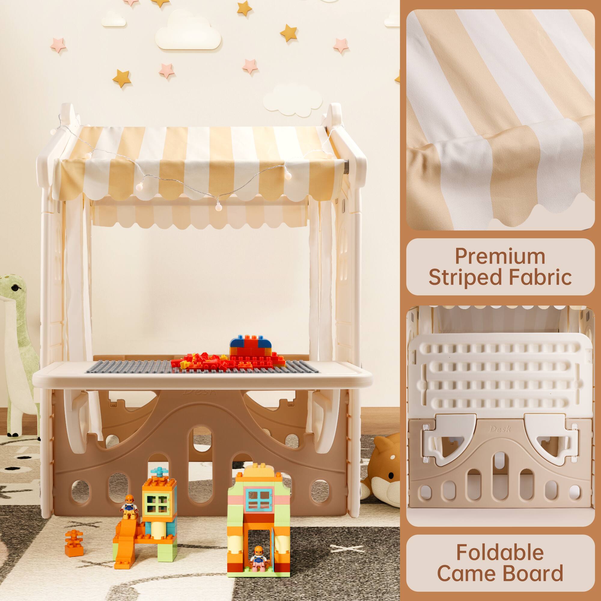 Premium Striped Fabric  
Foldable Came Board