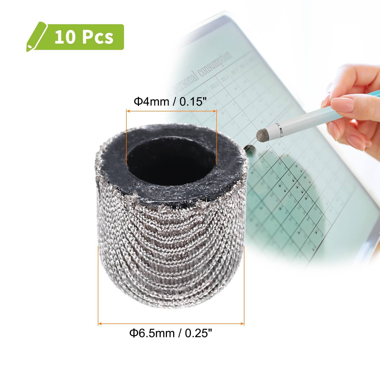 10 Pcs  
Φ4mm / 0.15"  
Φ6.5mm / 0.25"