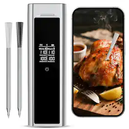 PARKER SLATER - Smart Bluetooth Dual-Probe Meat Thermometer, Wireless BBQ & Instant-Read for Oven/Grill