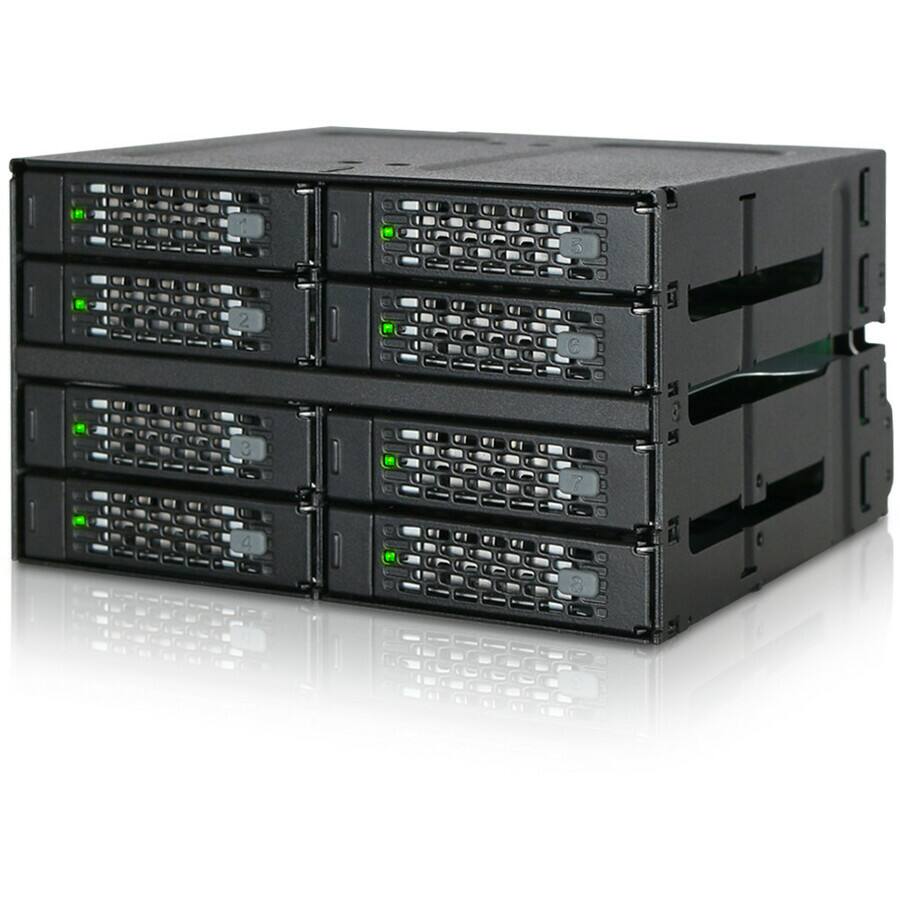 Alt View 4. Icy Dock - Icy Dock ToughArmor MB508SP-B Drive Enclosure for 5.25" - Mini-SAS HD Host Interface Internal - Black - 8 x HDD.