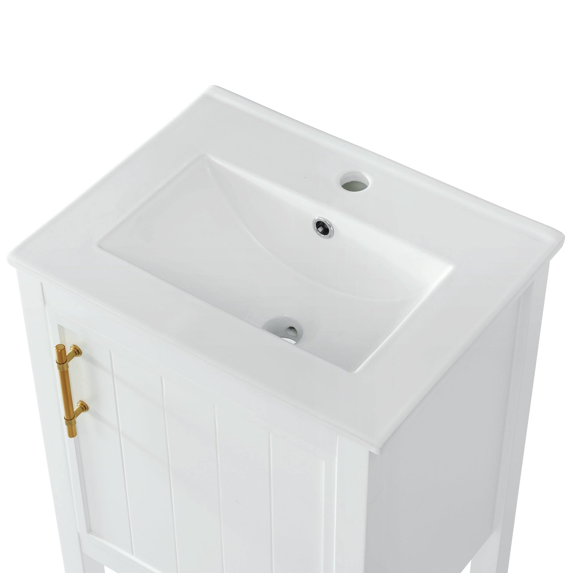 Alt View 7. Boyel Living - 20 Inch Bathroom Vanity with Sink Cabinet with Soft Close Door Storage Rack and Open Shelf White - White.