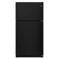 Whirlpool - 33 in. Wide 21 cu. ft. Top-Freezer Refrigerator with Frameless Glass Shelves - Black