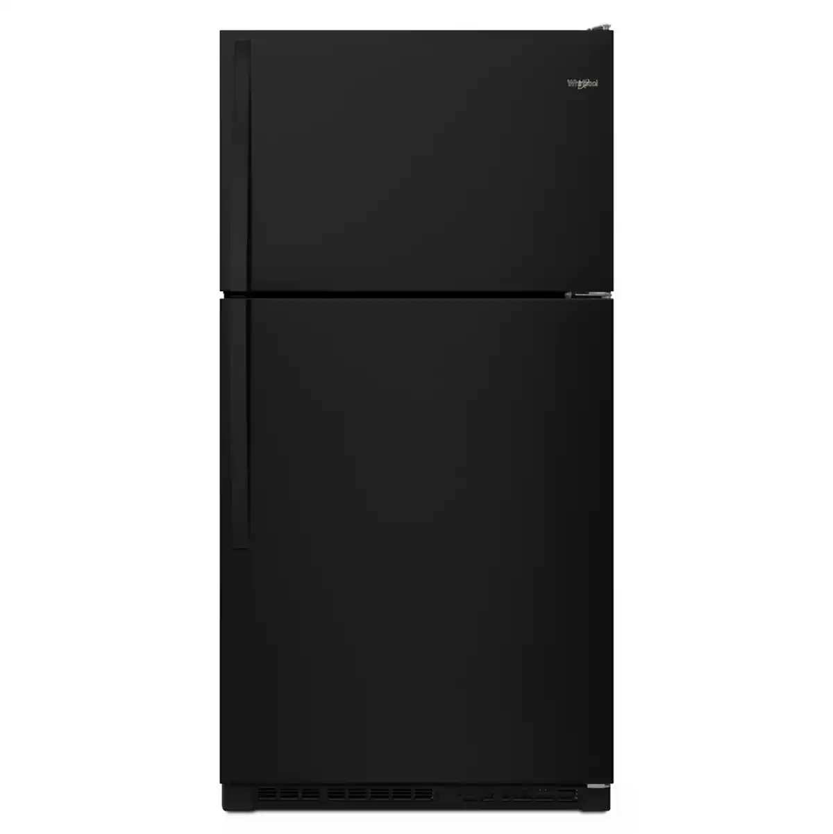 Front. Whirlpool - 20.5 Cu. Ft. Top-Freezer Refrigerator with Frameless Glass Shelves - Black.