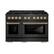 Front. ZLINE - ZLINE Autograph 48 in. 6.7 cu. Ft. Double Oven Freestanding Gas Range in Black Satin Stainless Steel and Bronze Accents - Black Satin Stainless Steel.
