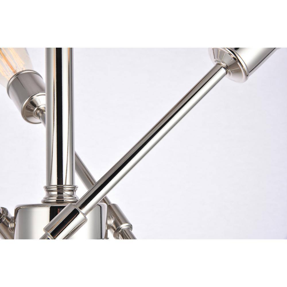 Back. Living District - Axel 6 Lights polished Nickel Flush Mount - Polished Nickel.