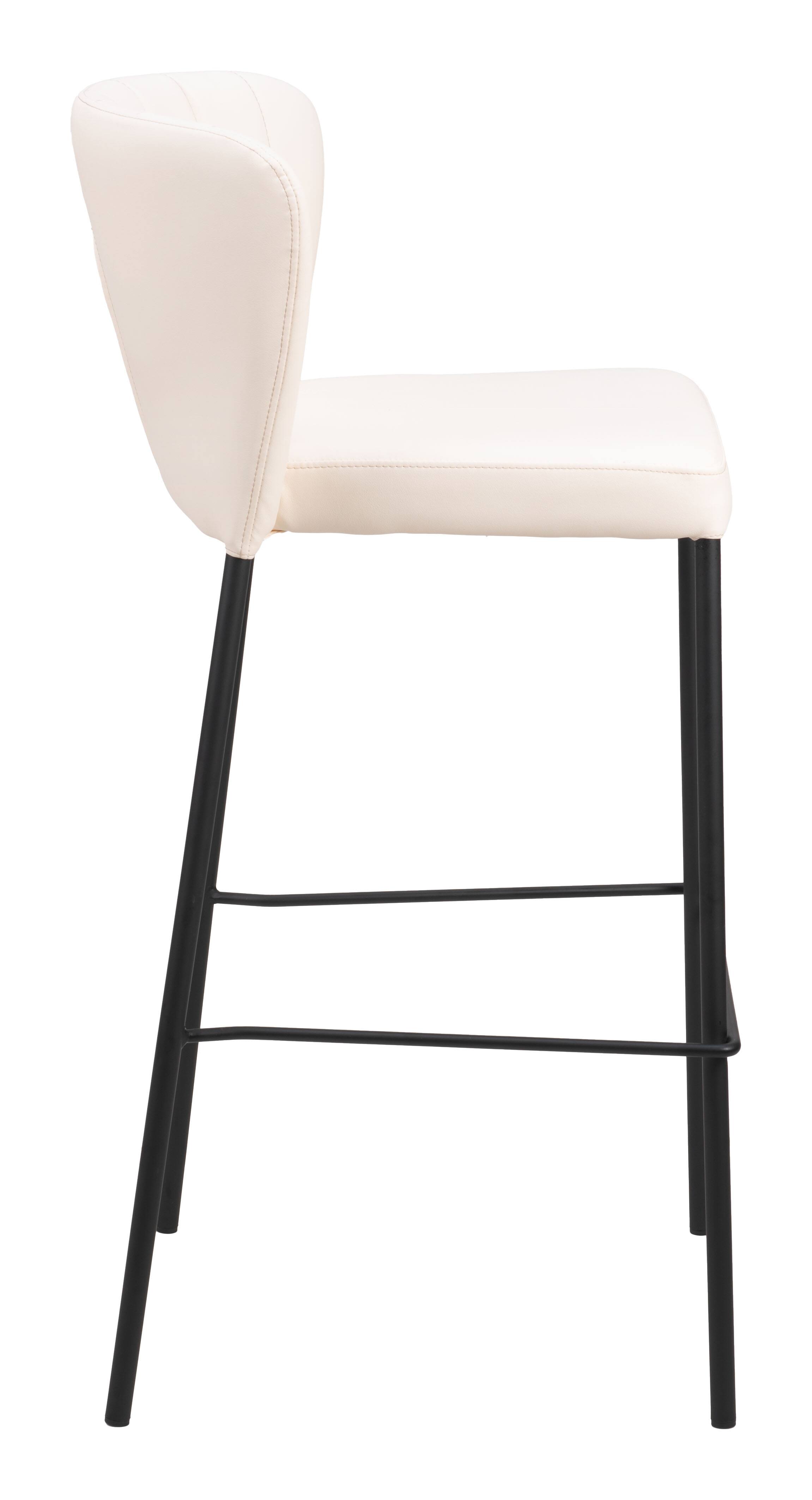 Back. Hivvago - Linz Barstool (Set of 2) Cream - Cream.