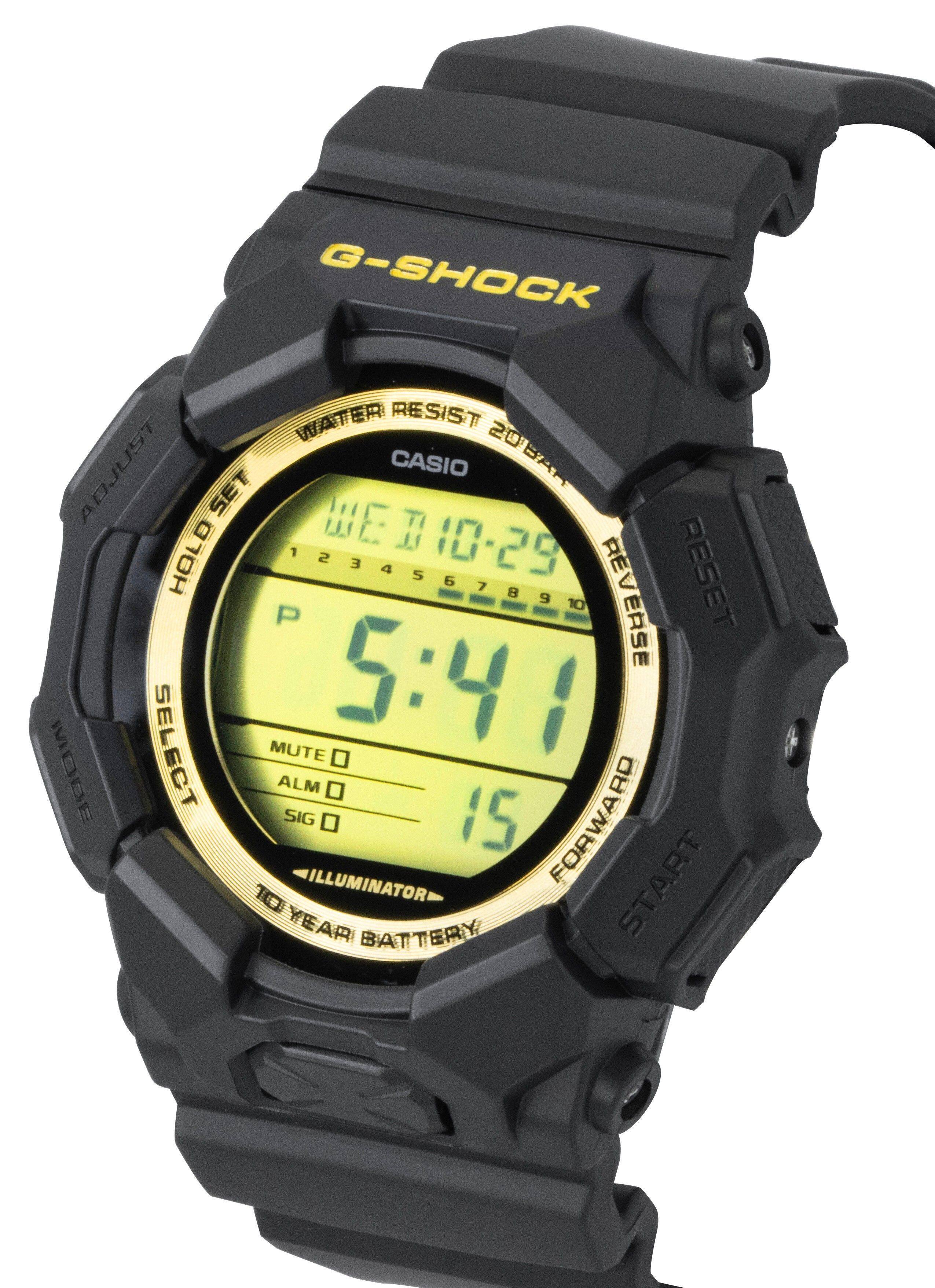 G-SHOCK WATER RESIST 20BAR CASIO  
ADJUST SET HOLD 1234567891  
#8B10-29  
REVERSE SELECT MUTE  
5:41  
MODE ALM SIG 15  
ILLUMINATOR BATTERY START