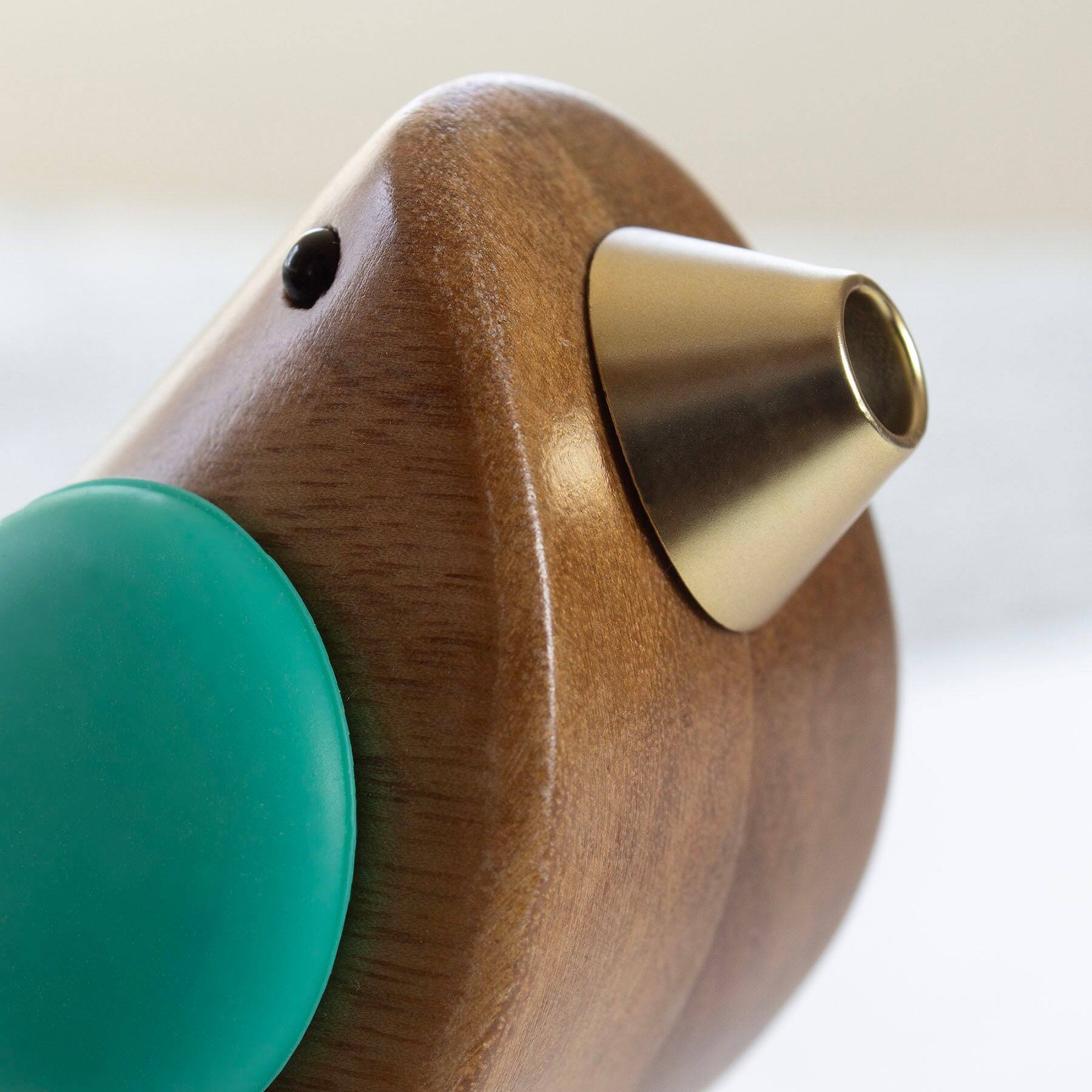 Alt View 2. Songbird Specialties - "Singing" Wine Bottle Pourer, Turquoise - Brown, Turquoise.