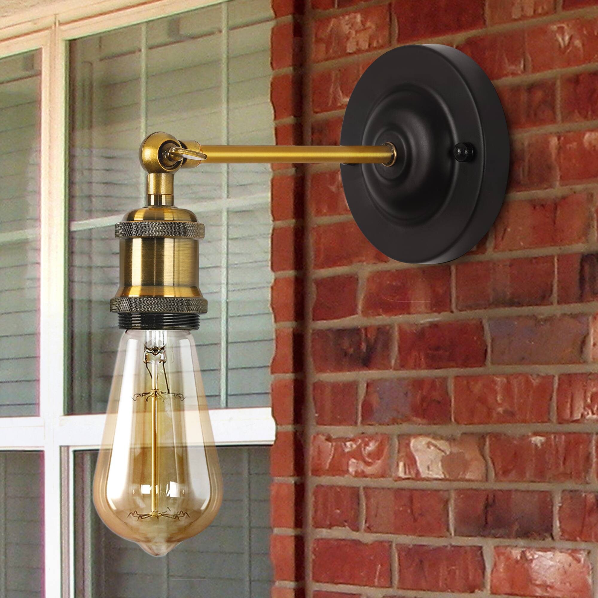 Alt View 1. Oumilen - 2 Pack Industrial Adjustable Wall Sconce – 2 in 1 Wall & Ceiling Mount Light Fixture.