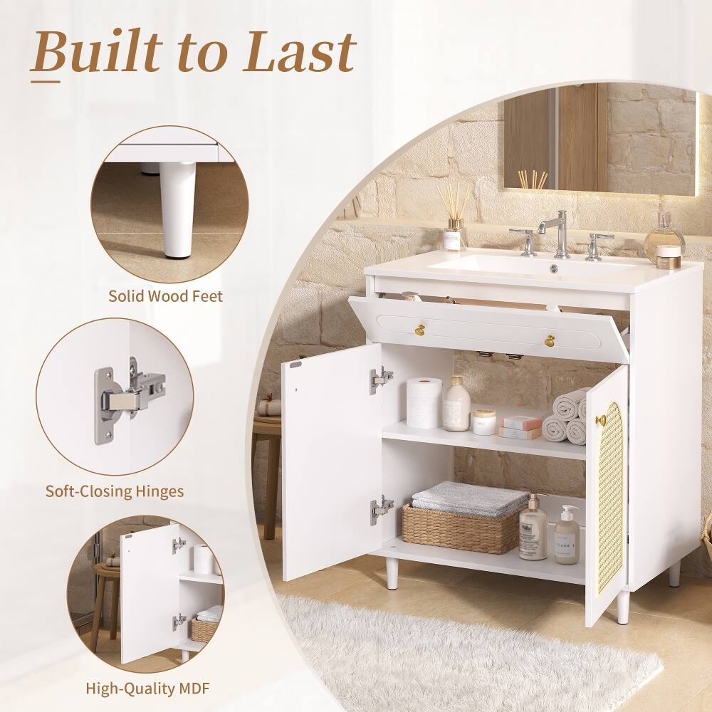 Built to Last

- Solid Wood Feet
- Soft-Closing Hinges
- High-Quality MDF