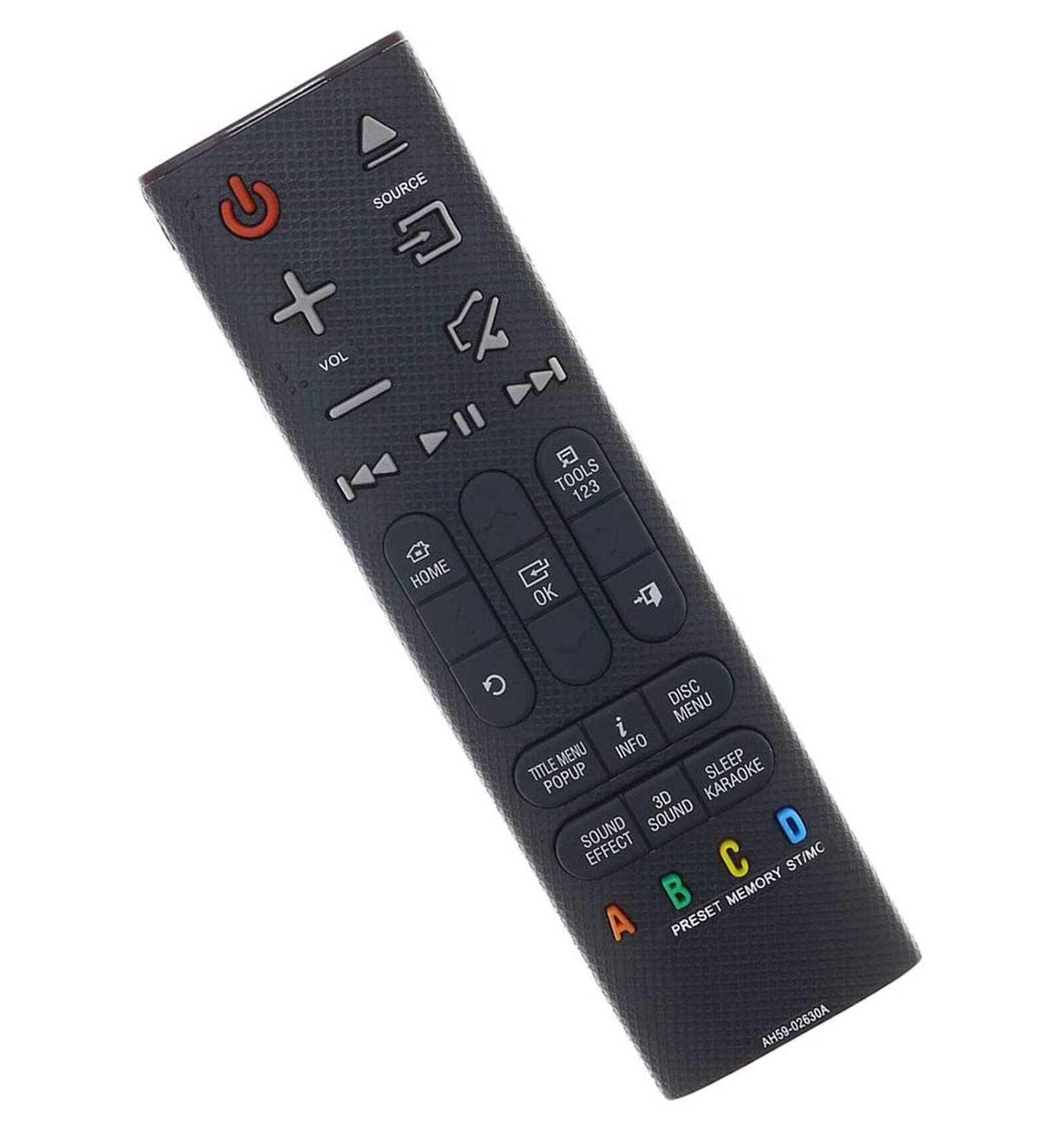 SOURCE VOL TOOLS 123 HOME OK DISC MENU INFO TITLE POPUP KARAOKE SLEEP 3D SOUND EFFECT PRESET MEMORY ST/MC A B C D AH59-02630A