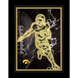 Fan Creations - Iowa Hawkeyes 12'' x 16'' Framed Neon Player Print - Black