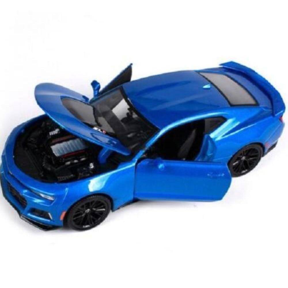 Angle. Maisto - 2017 Chevrolet Camaro ZL1 Blue Metallic 1/24 Diecast Model Car by Maisto - Blue Metallic.