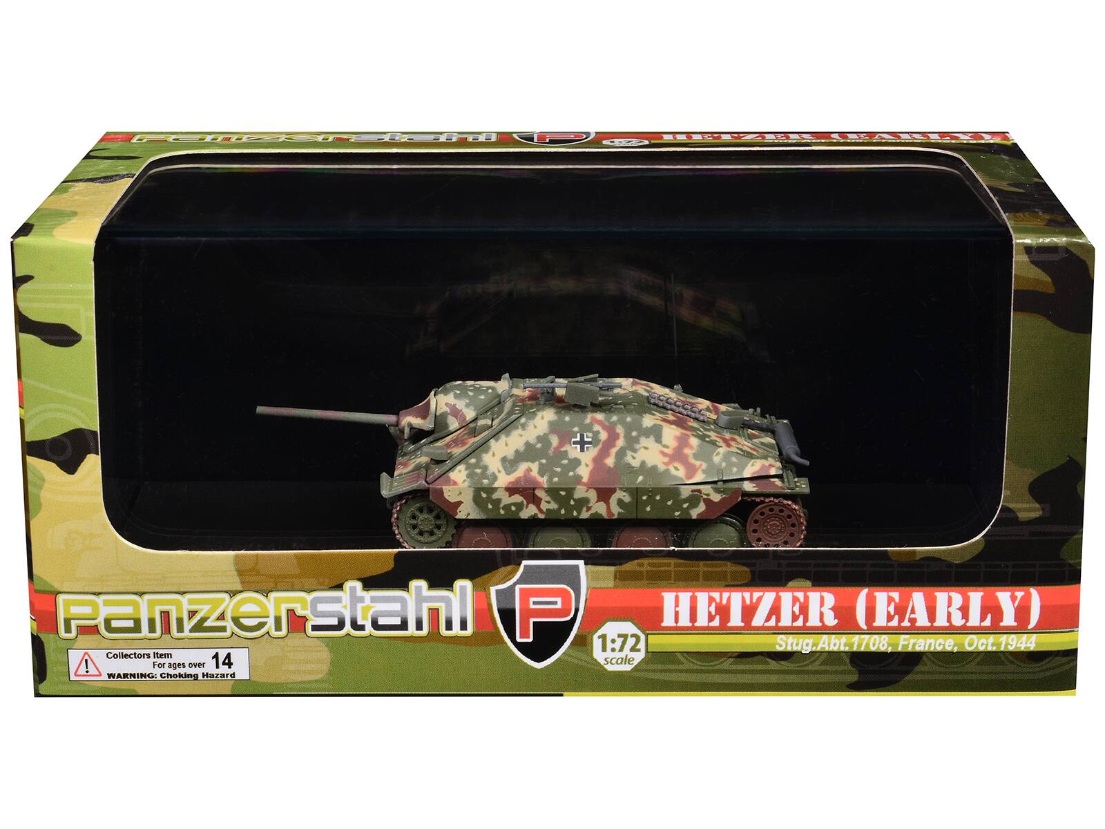 EARLY Panzerstahl P HETZER (EARLY) 1:72 Stug. Abt. 1708, France, Oct.1944 Collectors item 14 scale ! For ages over 14 WARNING: Choking Hazard