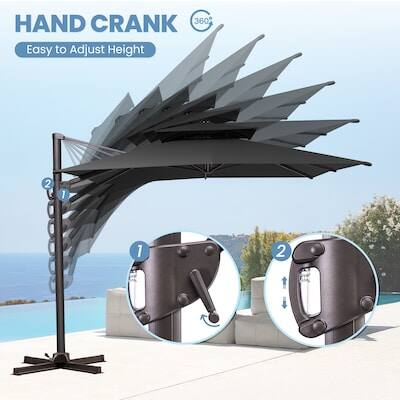 HAND CRANK 360° Easy to Adjust Height