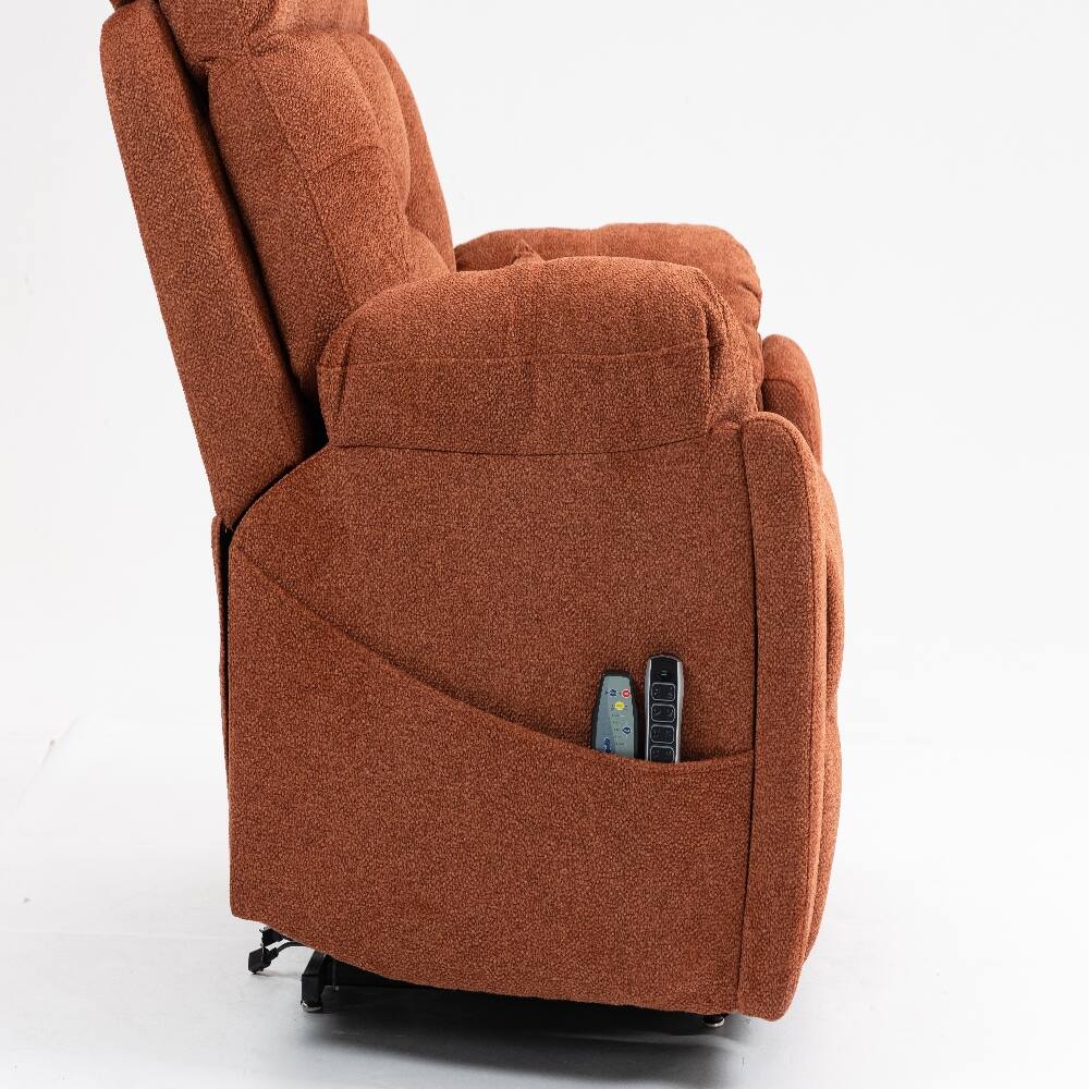 Alt View 2. Ropilly - Ropilly electric lift chair for elderly, 180 degree lay flat recliner, rose velvet massage chair with heat - Rose.