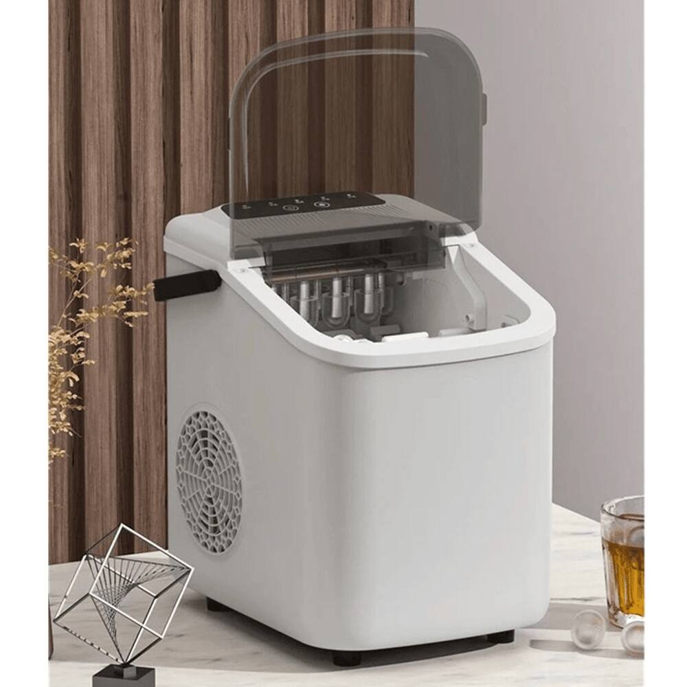 Alt View 1. Loheer - Loheer Portable Ice Maker Countertop 26 lbs Daily Bullet Ice Machine with Self Cleaning for Camping and Home - Beige.